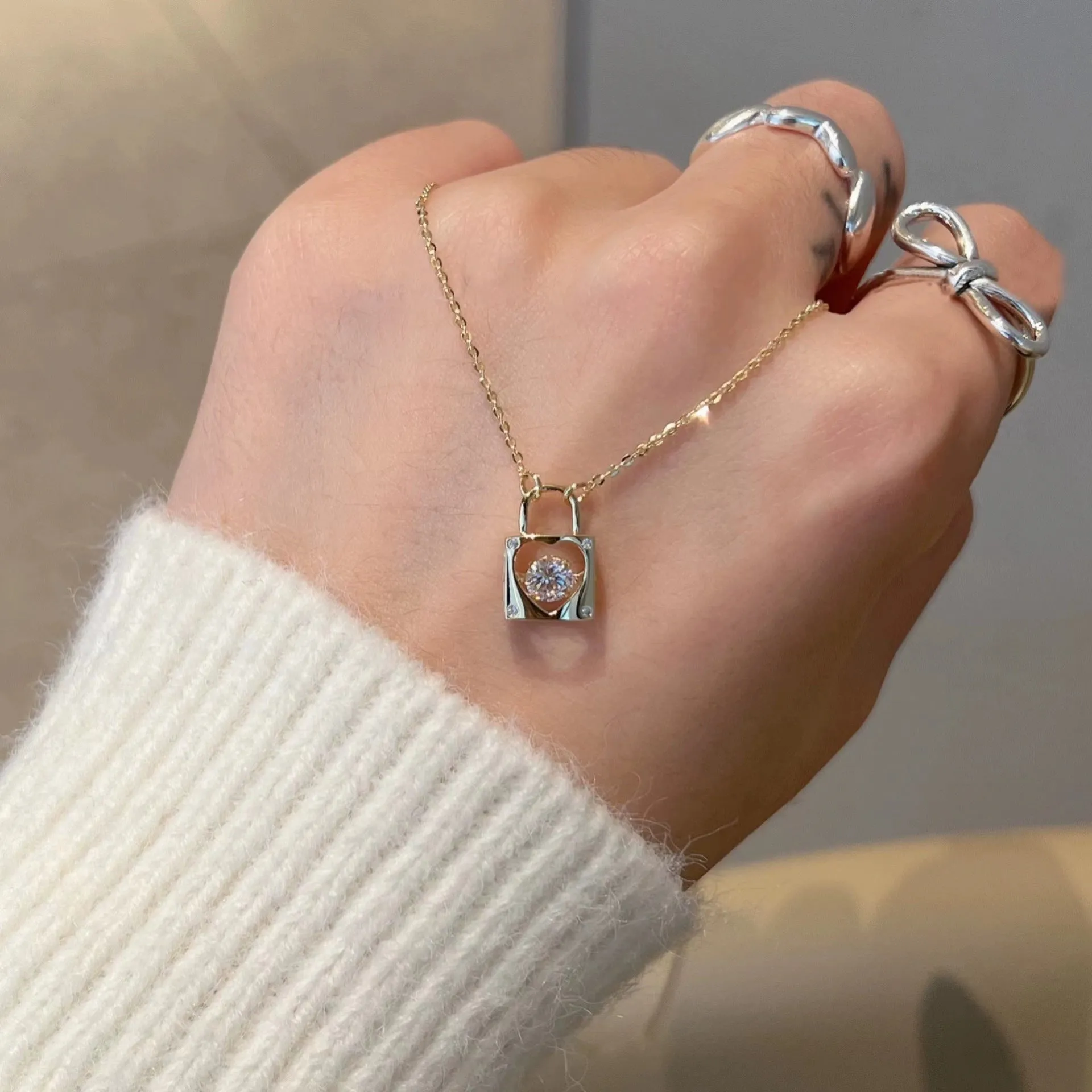 Love Lock Necklace (Solid Silver)