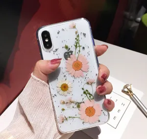 Luxe Pressed Flower Protective iPhone 13 14 Pro Max Case Cute