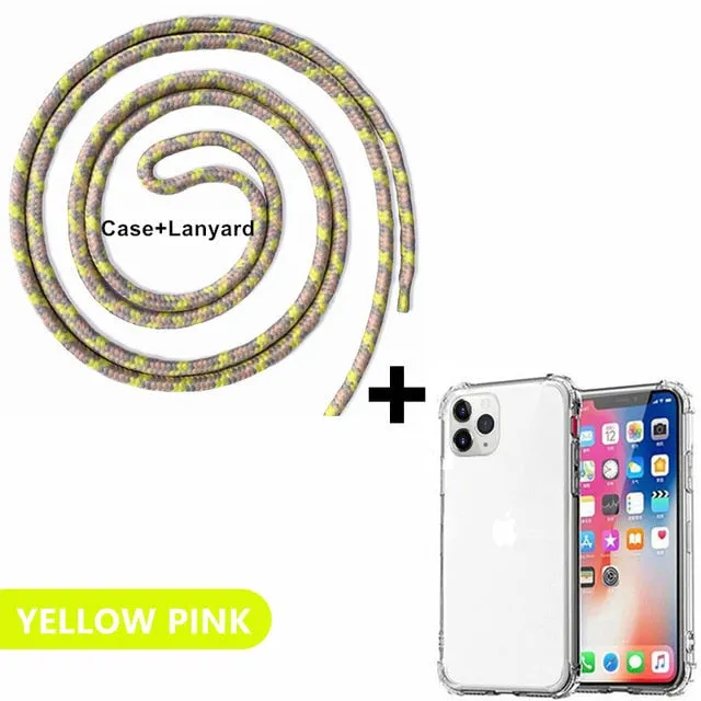 Luxury Transparent iPhone 11 Case with Crossbody Necklace