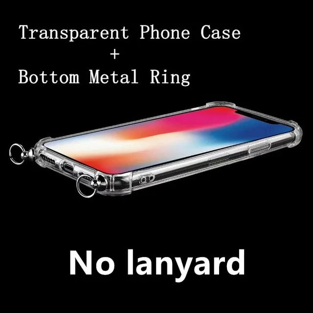 Luxury Transparent iPhone 11 Case with Crossbody Necklace