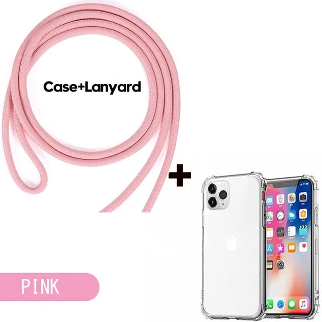 Luxury Transparent iPhone 11 Case with Crossbody Necklace