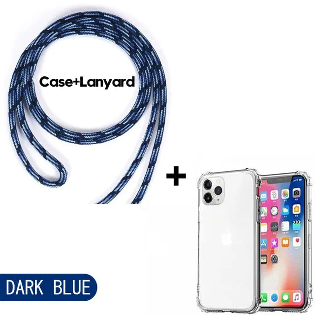 Luxury Transparent iPhone 11 Case with Crossbody Necklace