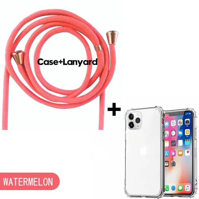 Luxury Transparent iPhone 11 Case with Crossbody Necklace