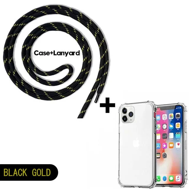 Luxury Transparent iPhone 11 Case with Crossbody Necklace