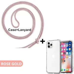 Luxury Transparent iPhone 11 Case with Crossbody Necklace