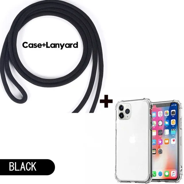 Luxury Transparent iPhone 11 Case with Crossbody Necklace
