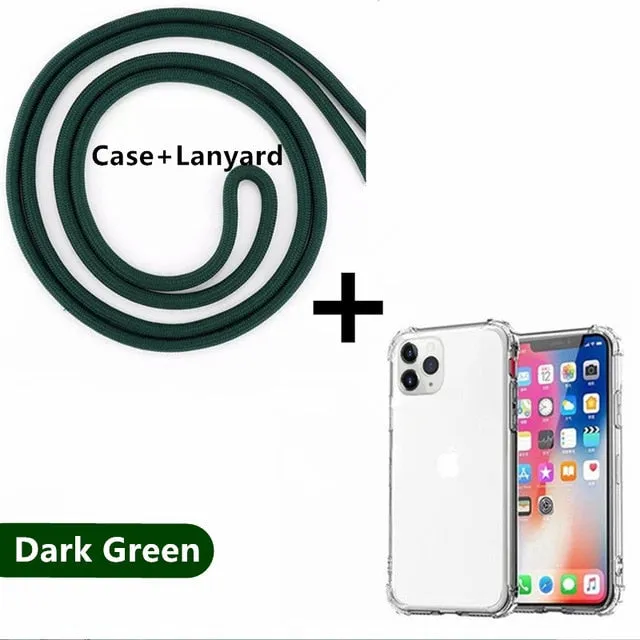 Luxury Transparent iPhone 11 Case with Crossbody Necklace