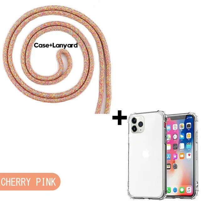 Luxury Transparent iPhone 11 Case with Crossbody Necklace