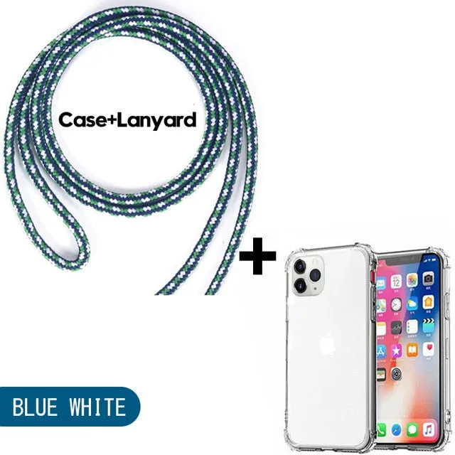 Luxury Transparent iPhone 11 Case with Crossbody Necklace