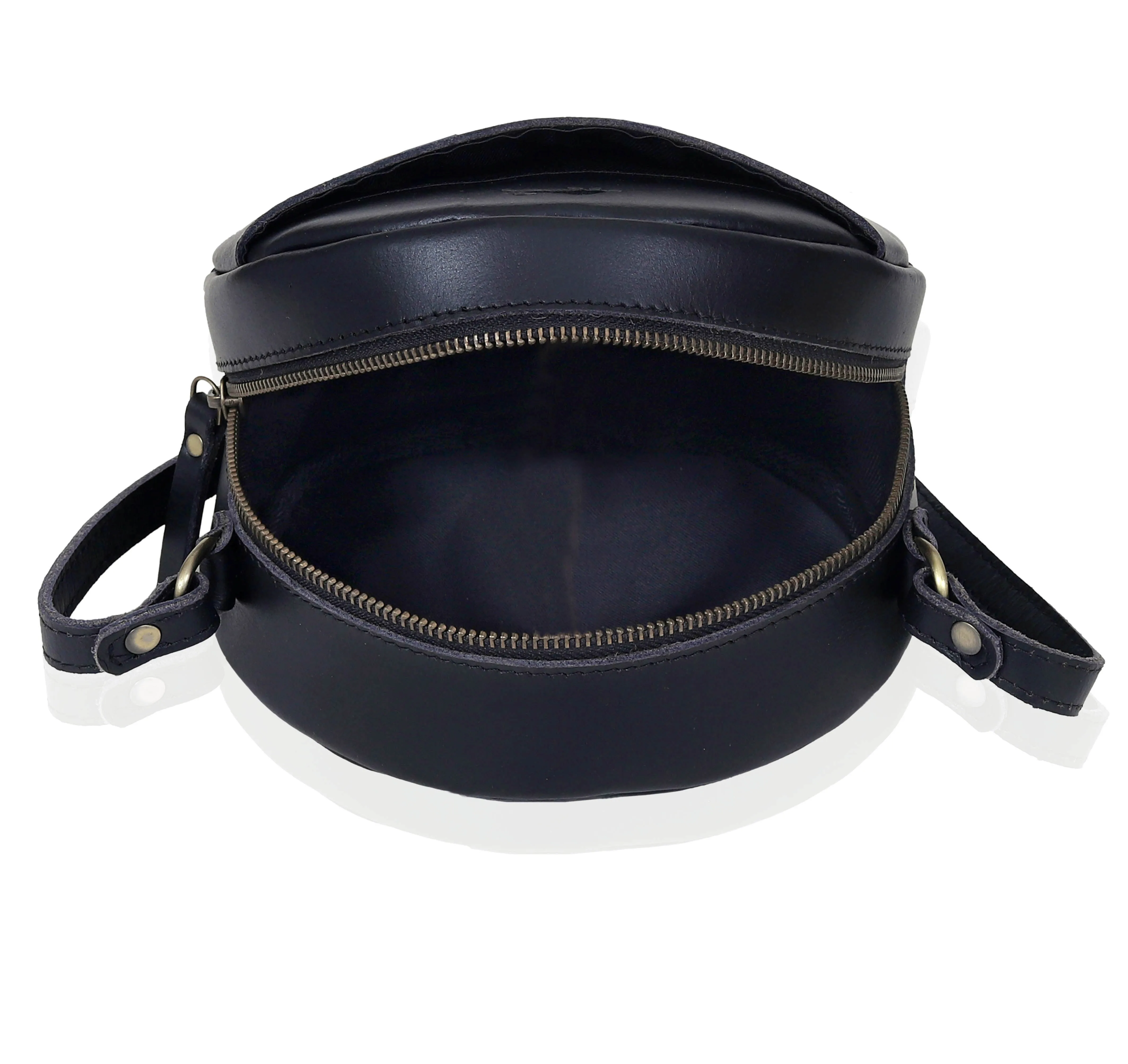 Lydia Round Circle Buffalo Leather Handbag