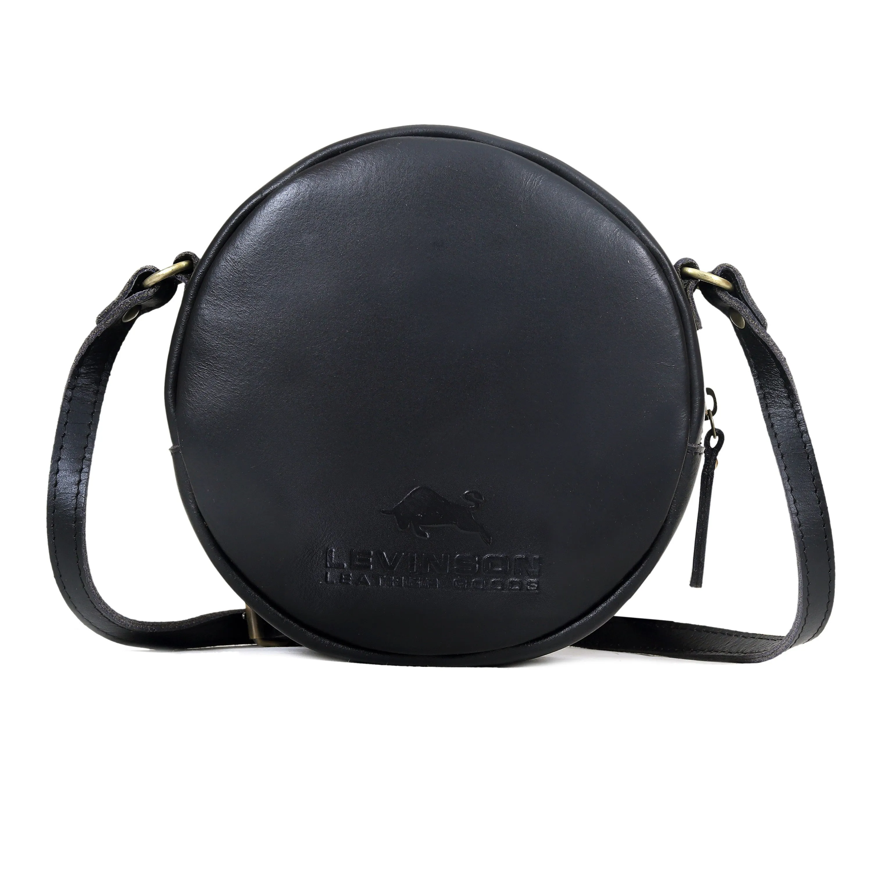 Lydia Round Circle Buffalo Leather Handbag