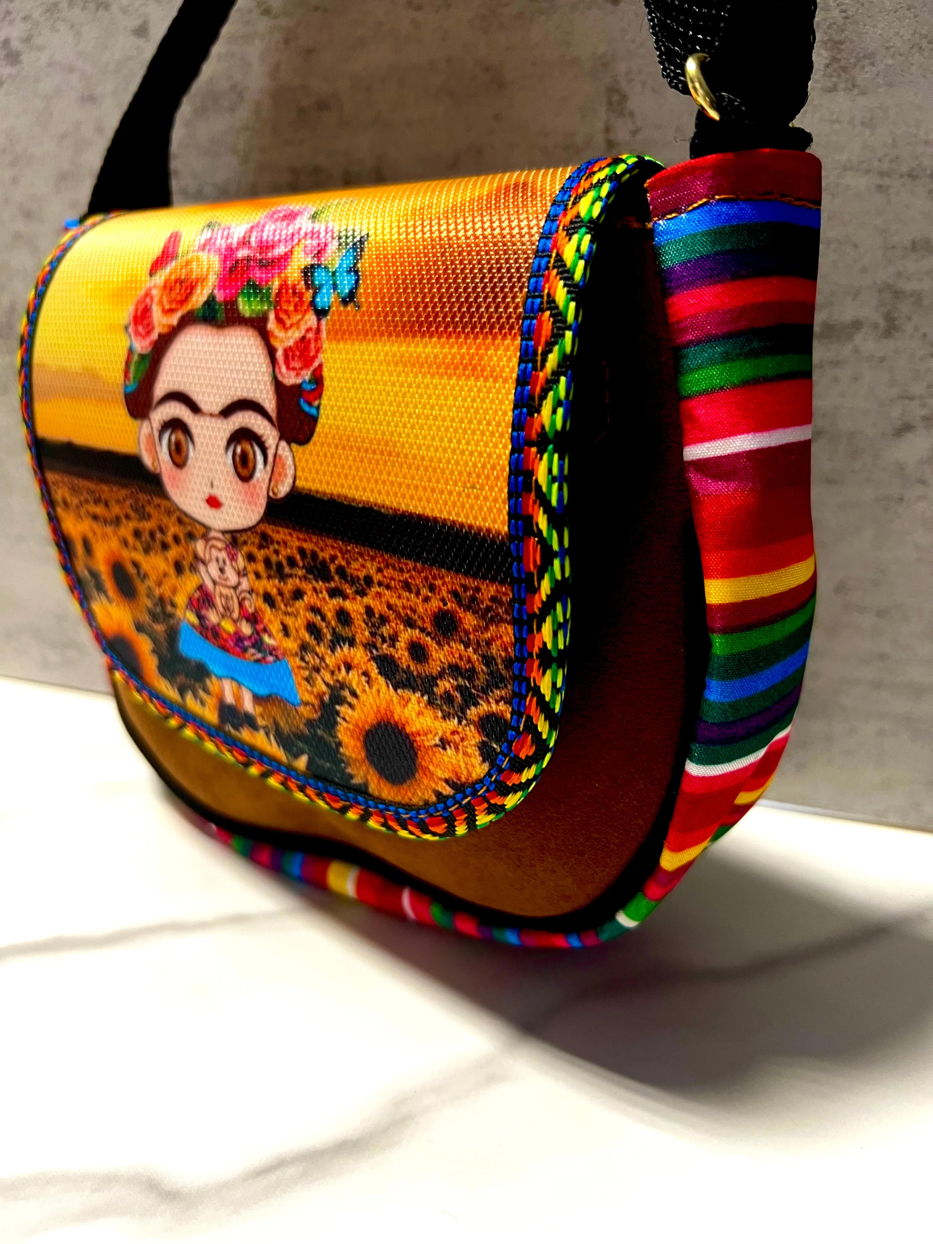 Made in Mexico Frida Kahlo Tlaquepaque Crossbody Bag Purse