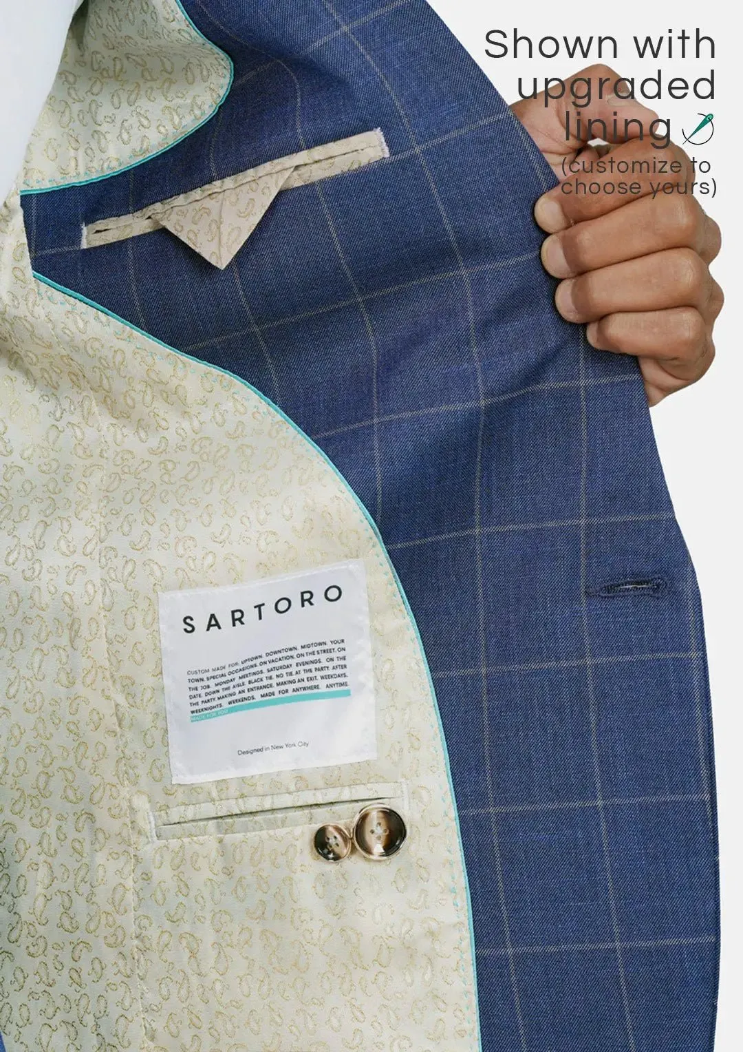 Madison Lapis Blue Windowpane Jacket