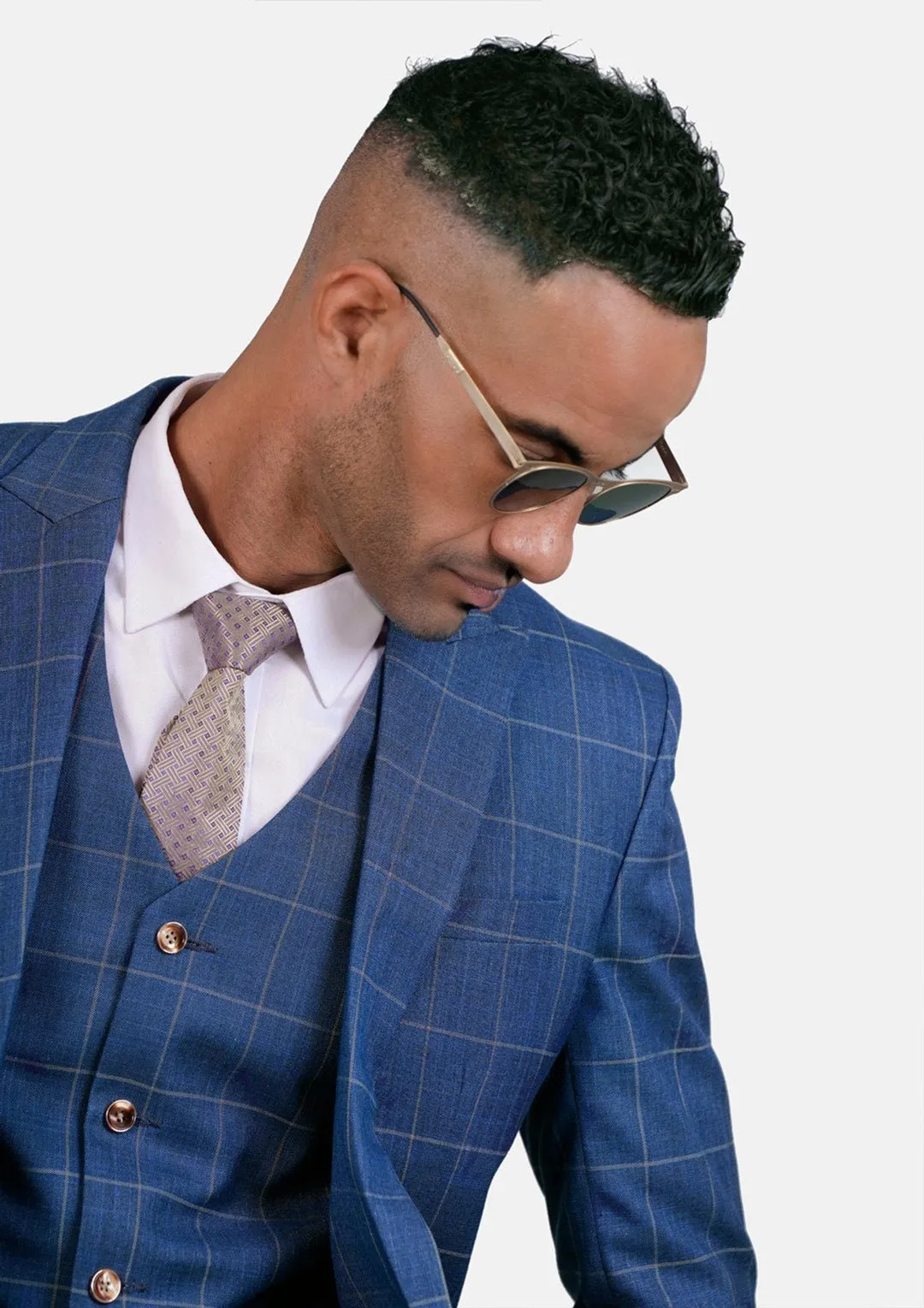 Madison Lapis Blue Windowpane Jacket