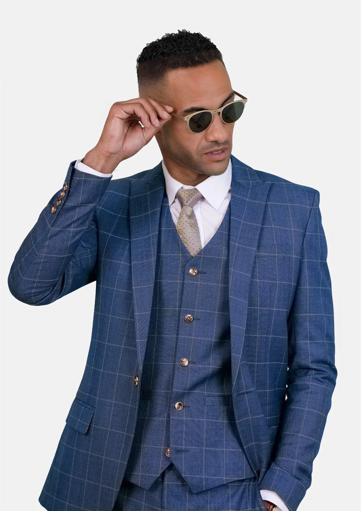 Madison Lapis Blue Windowpane Jacket