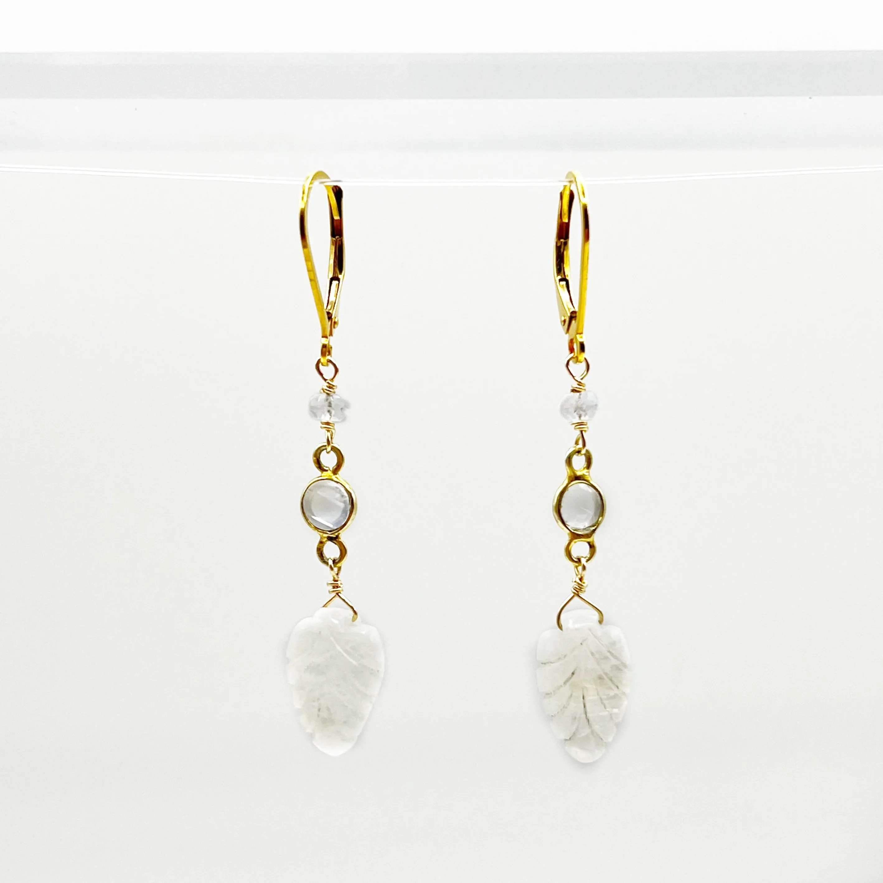 Magical Moonstone Leaves Earrings