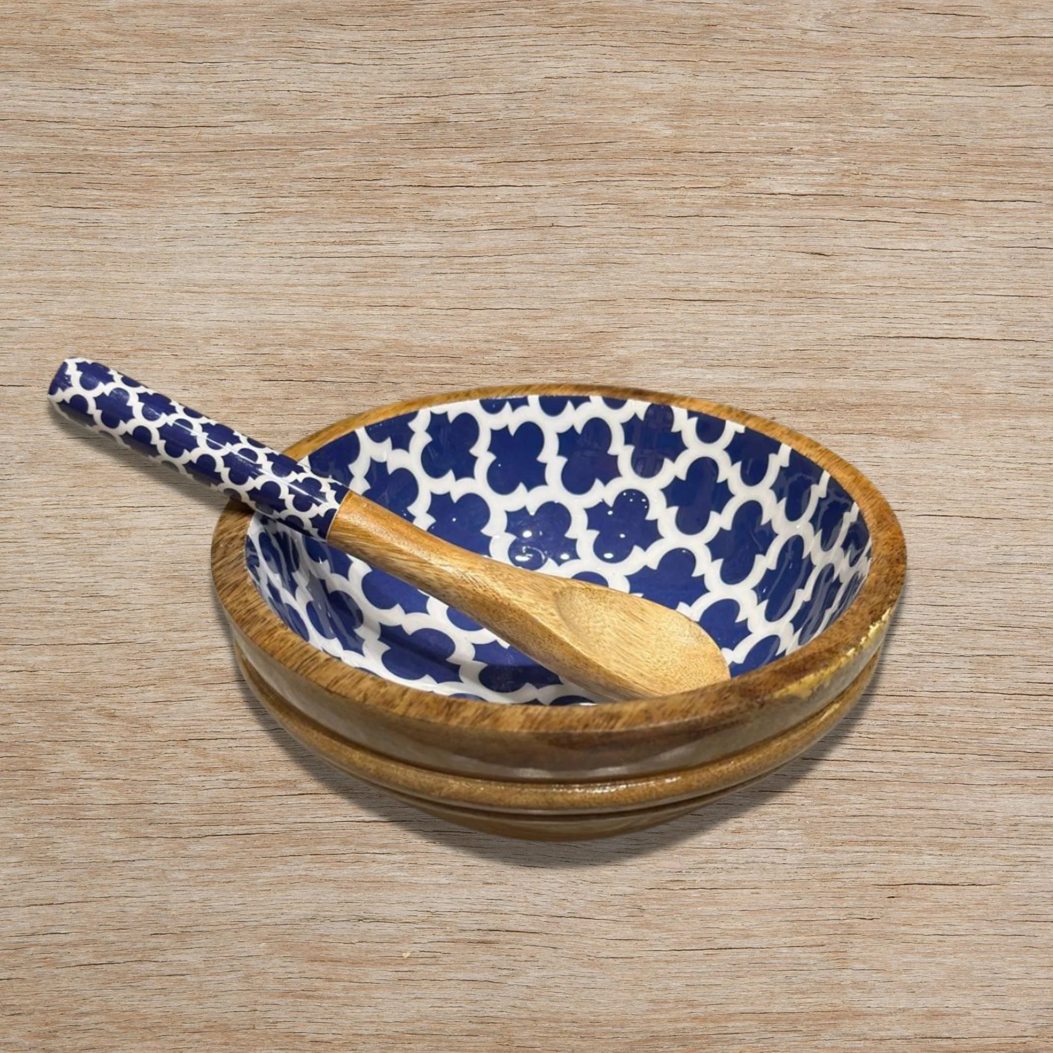 Mango wood serving bowl set