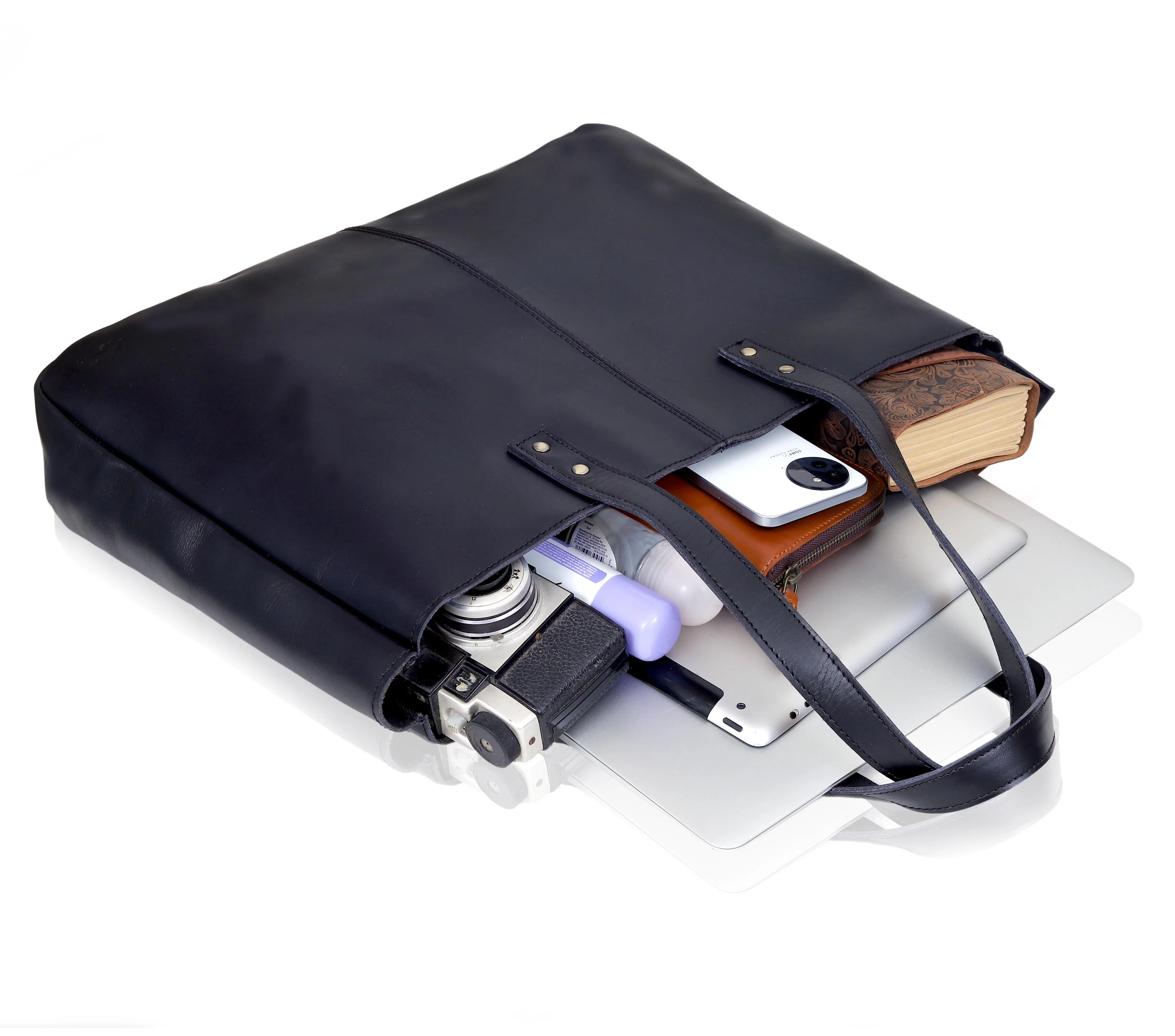 Maya Buffalo Leather Tote Bag   Wallet Set