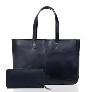 Maya Buffalo Leather Tote Bag   Wallet Set