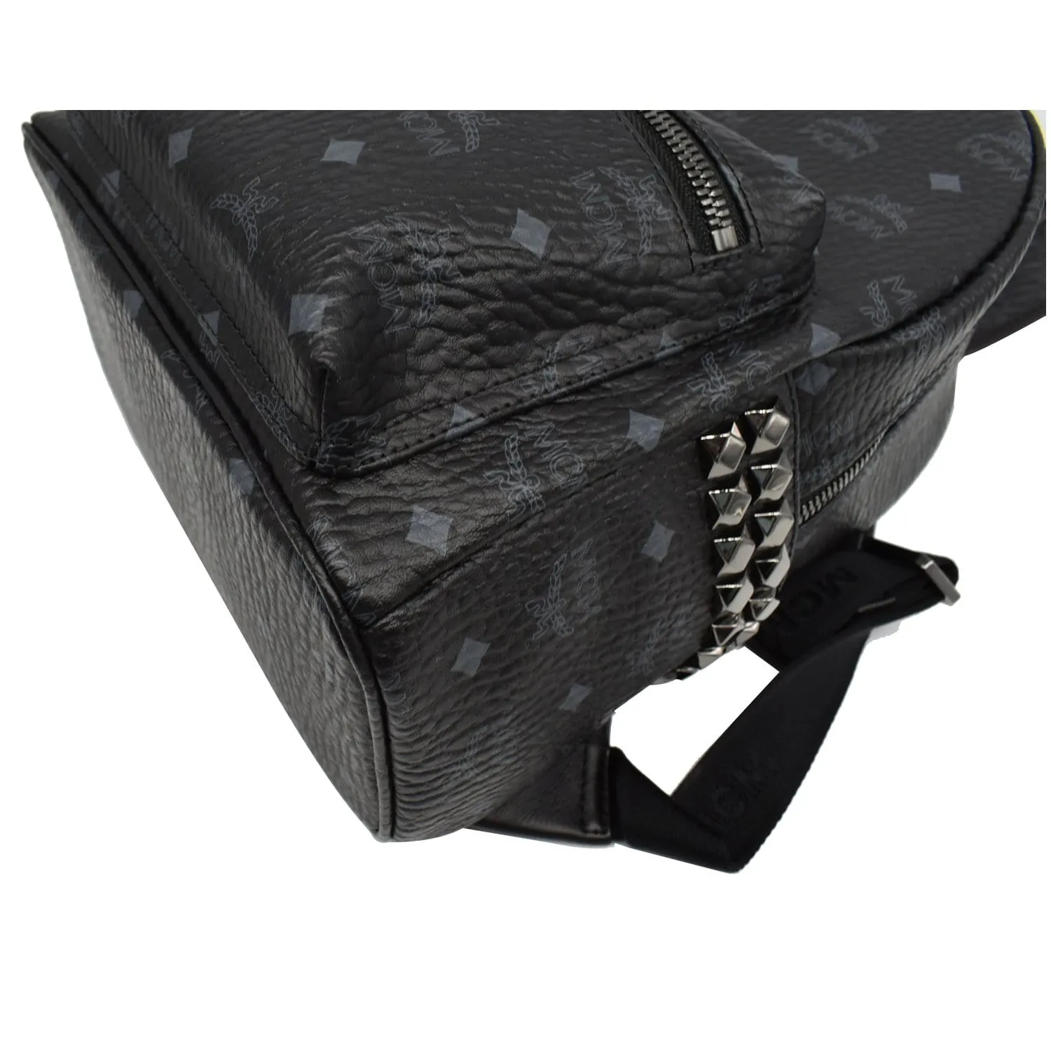 MCM Stark Classic Small Visetos Canvas Backpack Bag Black