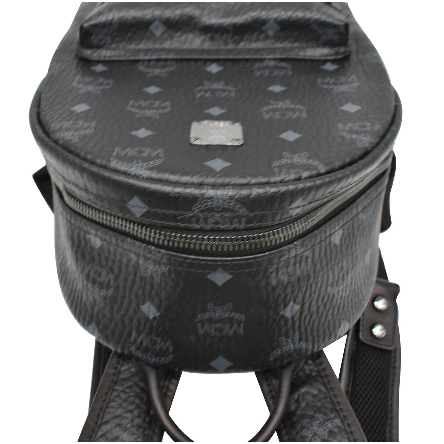 MCM Stark Classic Small Visetos Canvas Backpack Bag Black