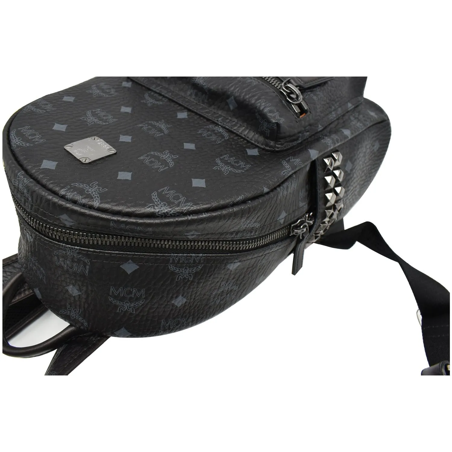 MCM Stark Classic Small Visetos Canvas Backpack Bag Black