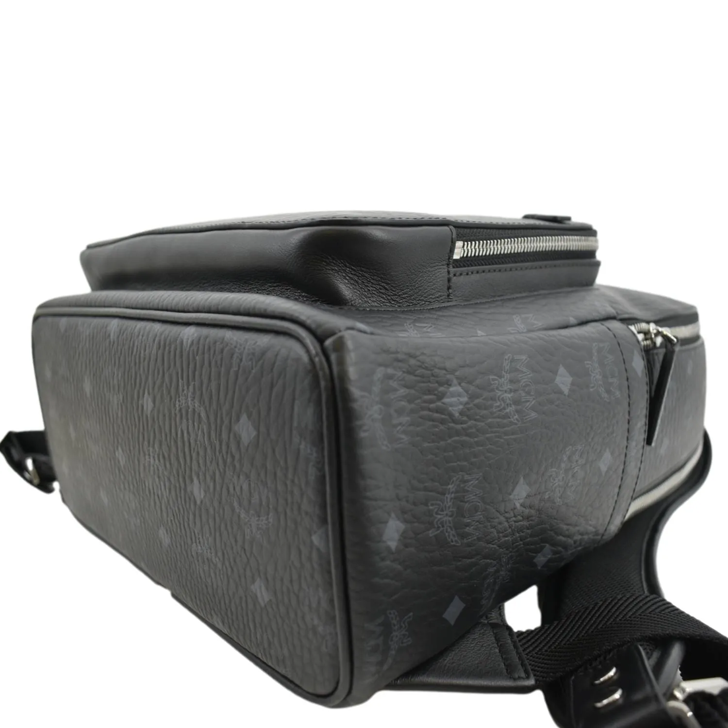 MCM Stark Classic Visetos Canvas Backpack Bag Black
