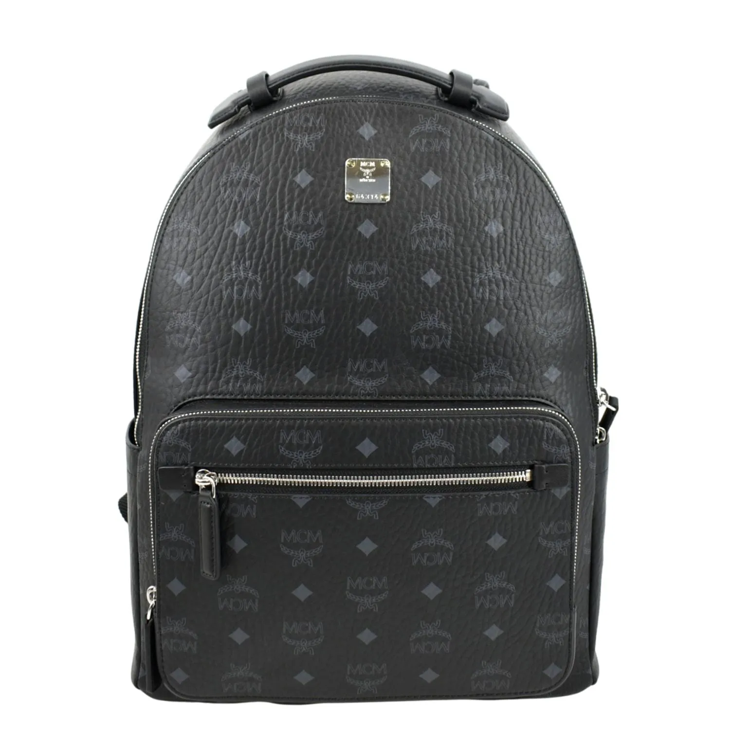 MCM Stark Classic Visetos Canvas Backpack Bag Black