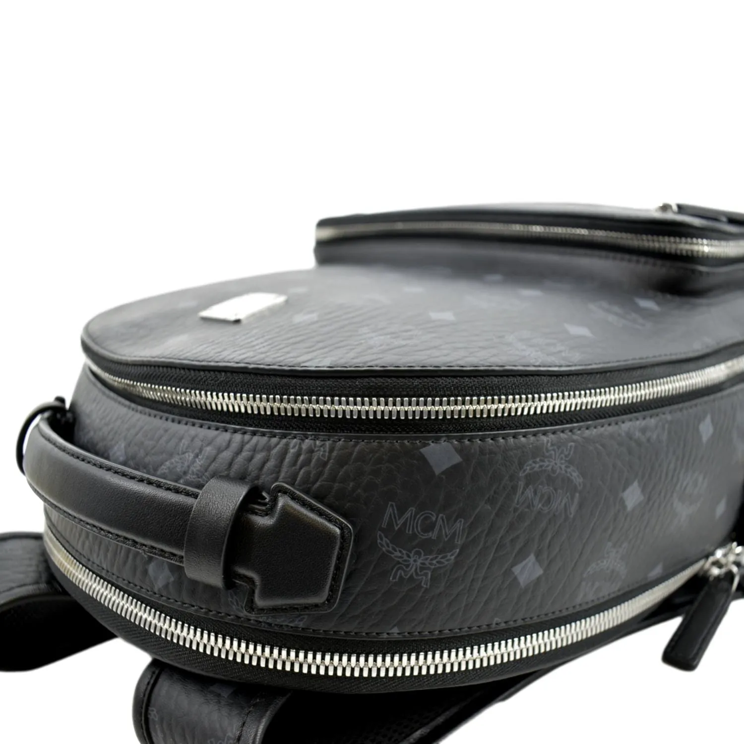 MCM Stark Classic Visetos Canvas Backpack Bag Black