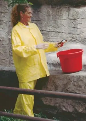 MCR Safety Zodiac Rainsuit, Jacket w/Hood, Pants, 0.1 mm PVC, Yellow, X-Large, O503XL