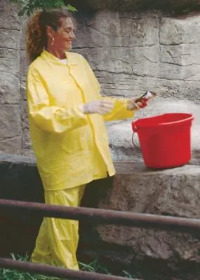 MCR Safety Zodiac Rainsuit, Jacket w/Hood, Pants, 0.1 mm PVC, Yellow, X-Large, O503XL