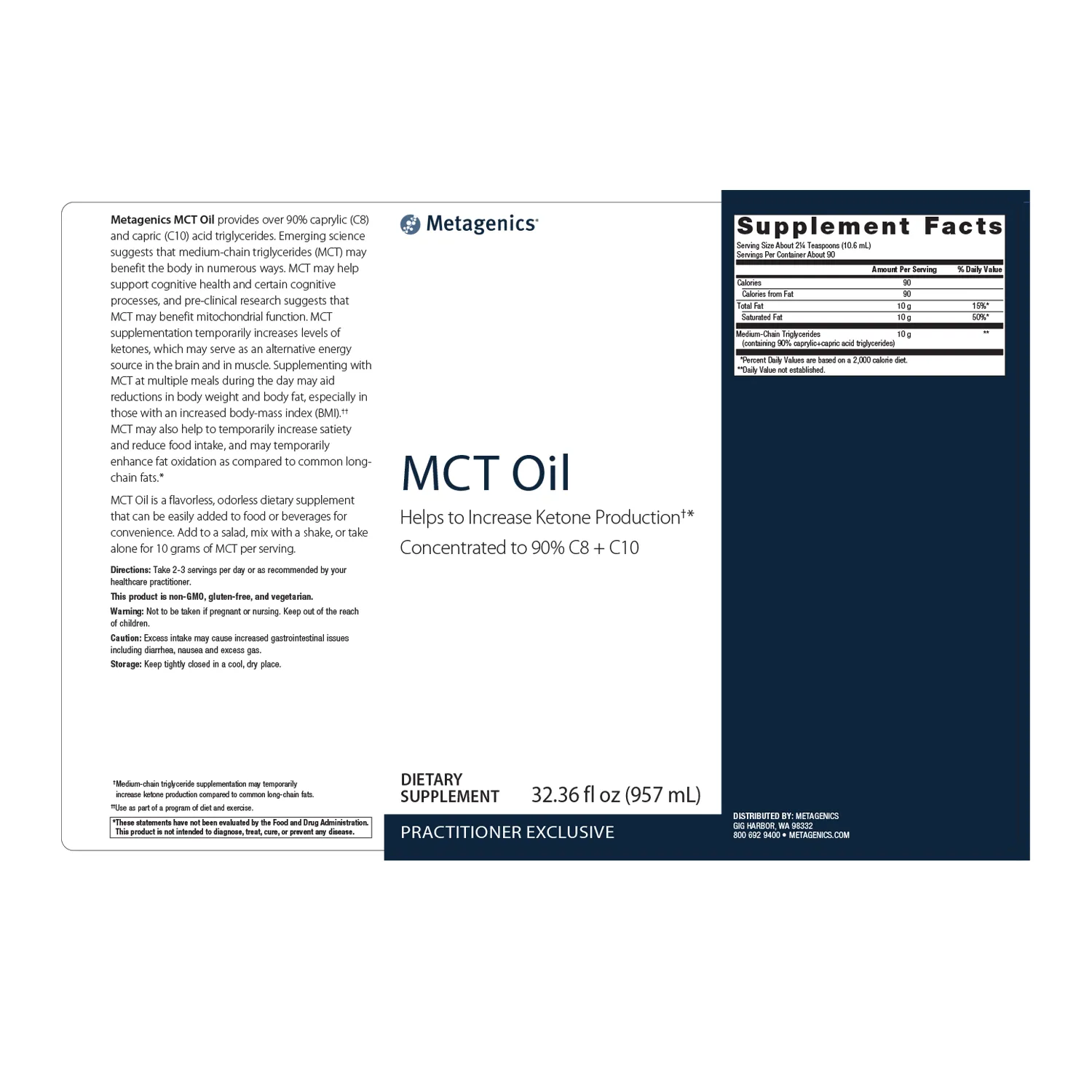 MCT Oil <br>Helps to Increase Ketone Production†* Concentrated to 90% C8   C10