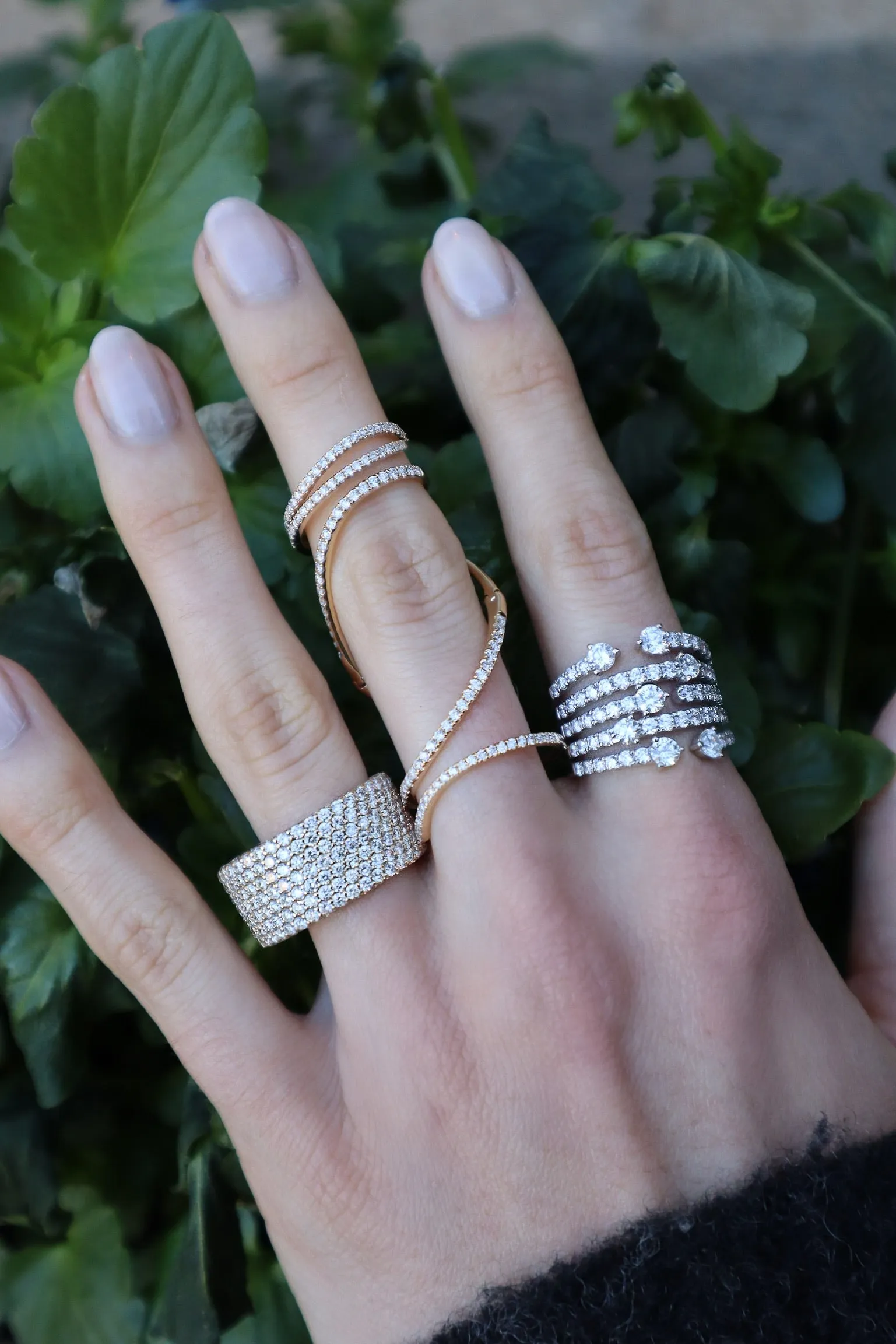 Medium Diamond Cage Ring