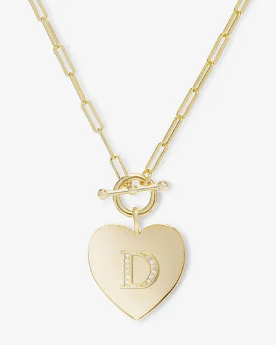 Melinda Maria Love Letters Heart Medallion Necklace 'D'