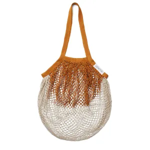 Mesh Tote . Organic Cotton Nuka Bag - Mustard / Sandy
