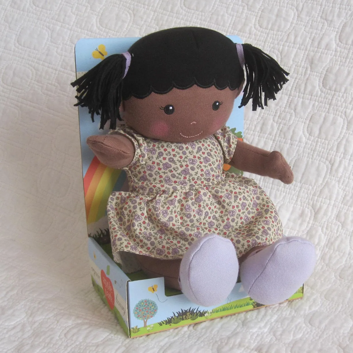 “Mia” Organic Cotton Best Friend Doll by Apple Park, Ages 18 mo. , African American