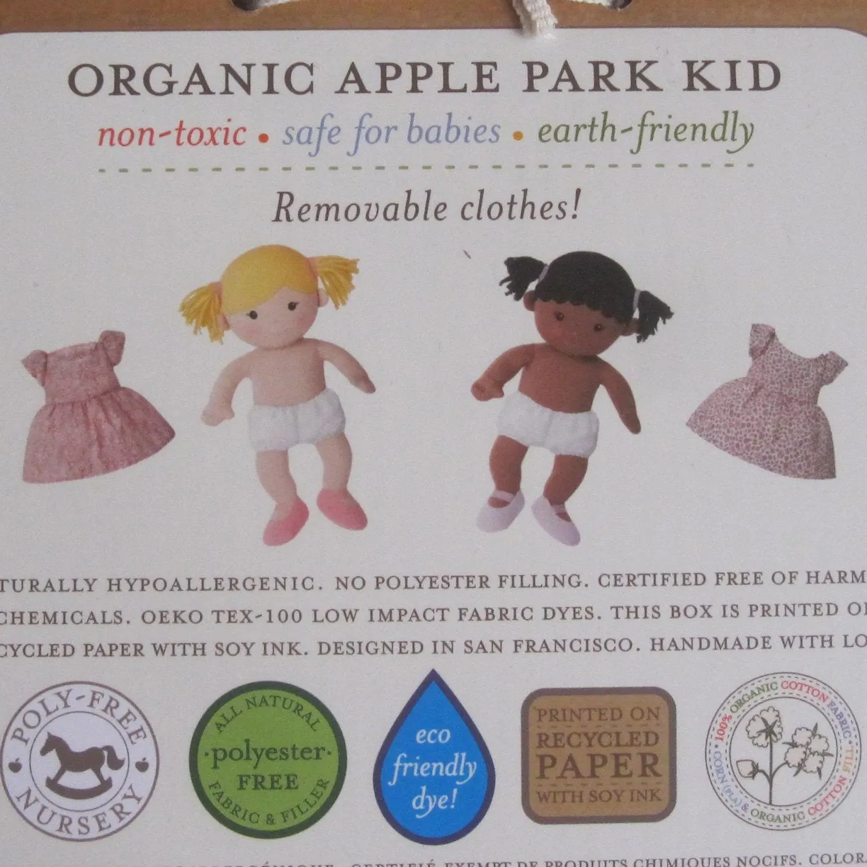 “Mia” Organic Cotton Best Friend Doll by Apple Park, Ages 18 mo. , African American