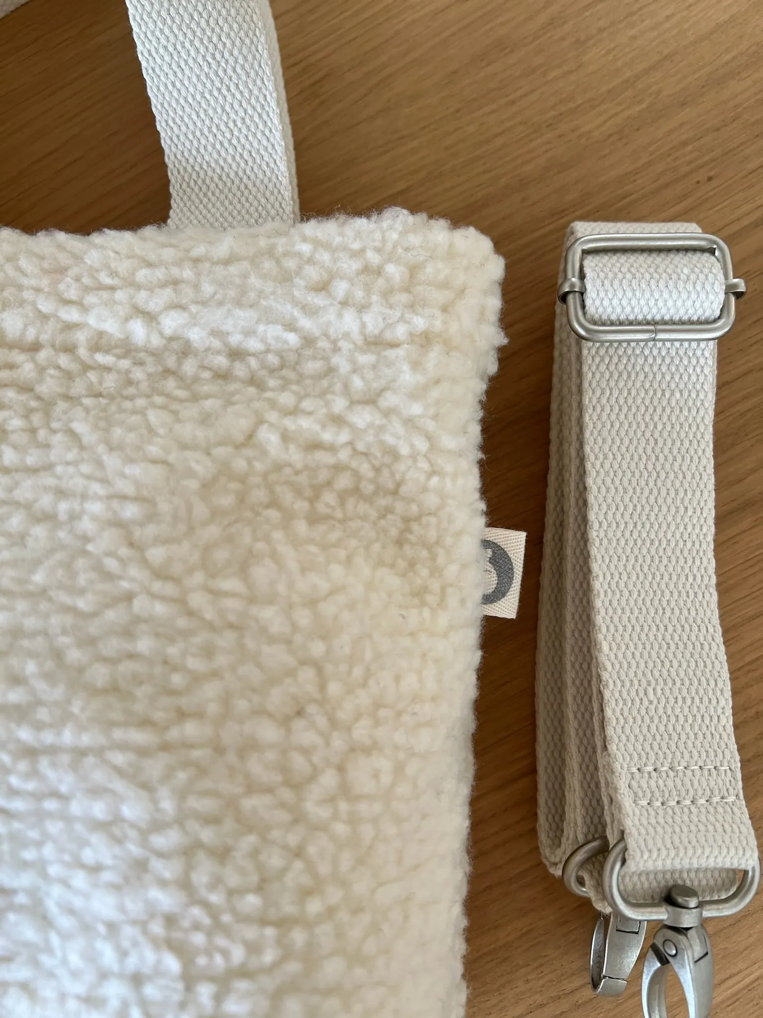 Midi Town Crossbody Bag: Ivory Sherpa