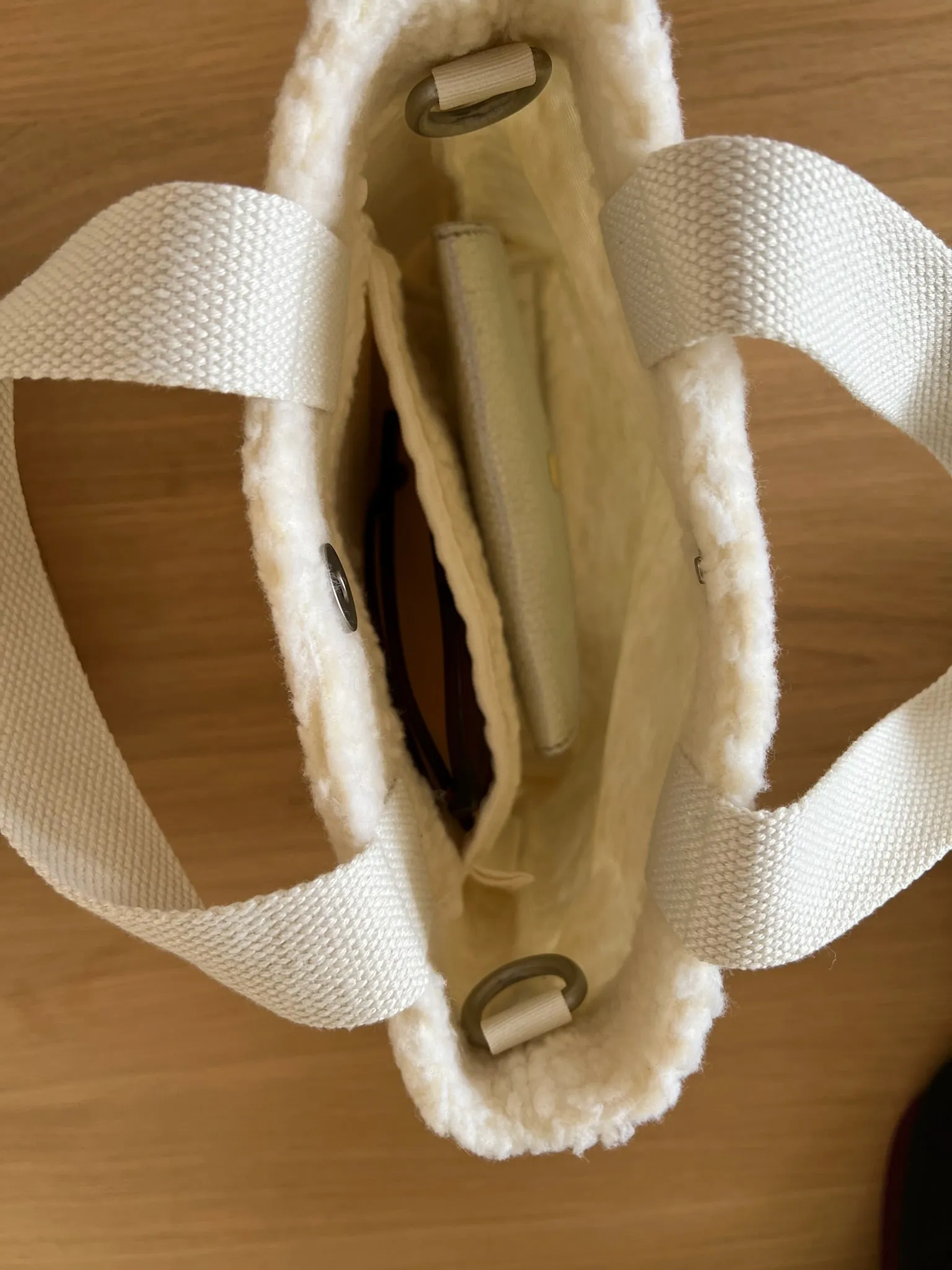Midi Town Crossbody Bag: Ivory Sherpa