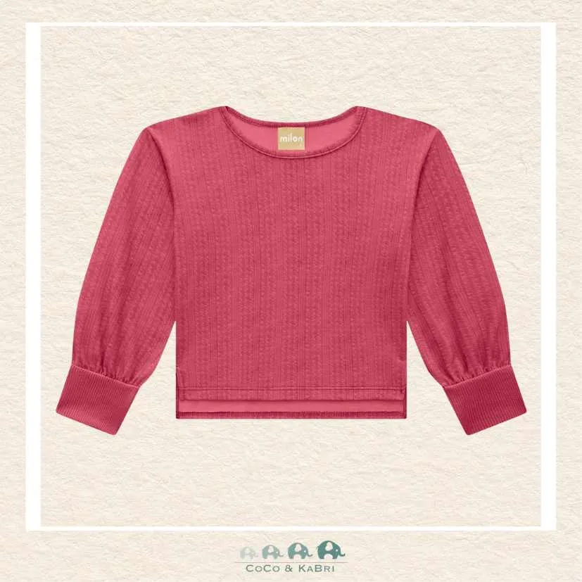 *Milon Girls Cropped Red Coral Tee