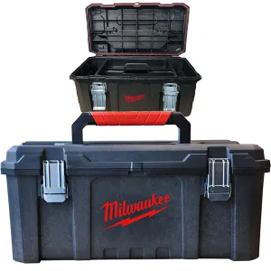 Milwaukee Site Toolbox Heavy Duty 21in Metal Latches and Internal Tote Tray