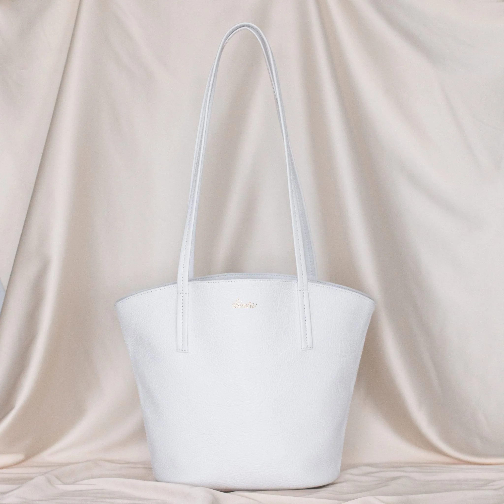 Mimosa Mini Vegan Apple Leather Tote Bag | White