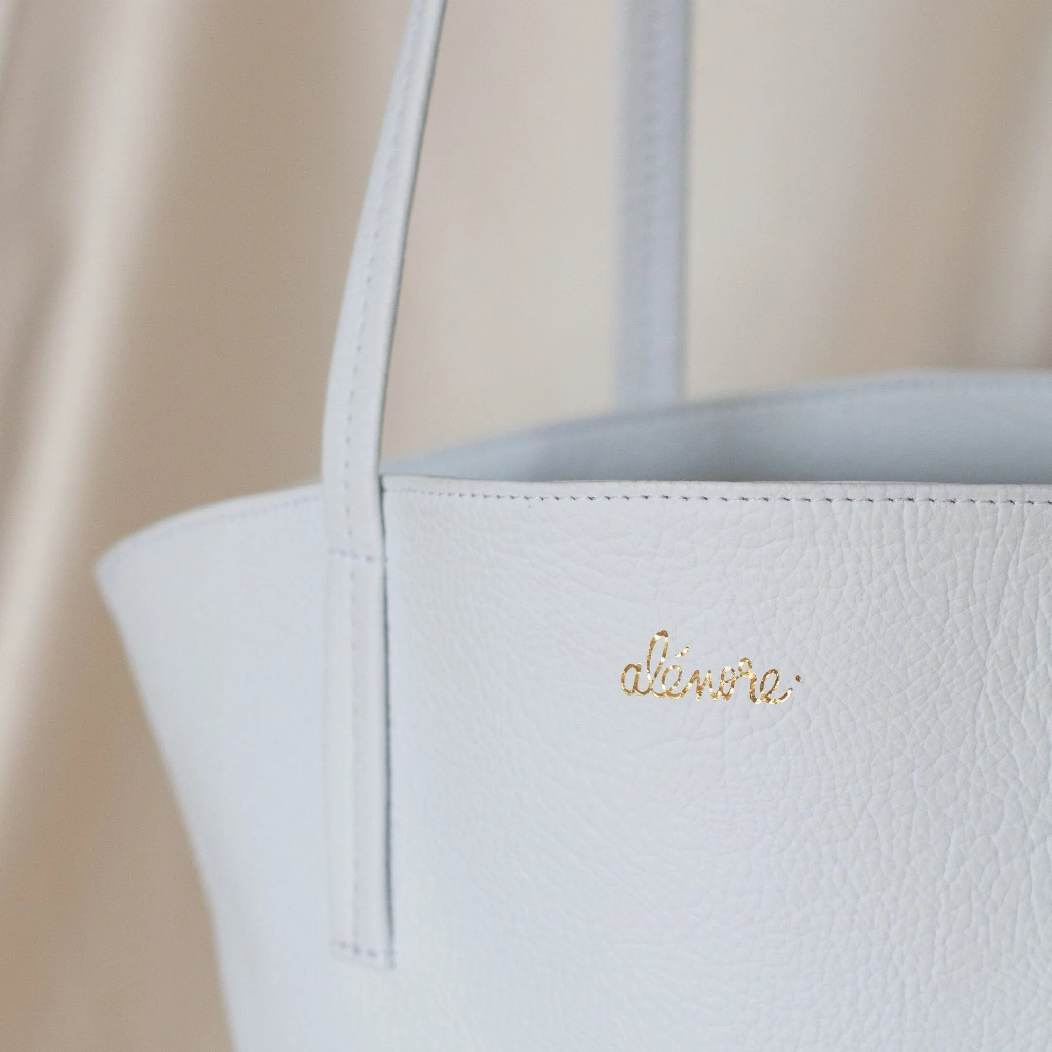 Mimosa Mini Vegan Apple Leather Tote Bag | White