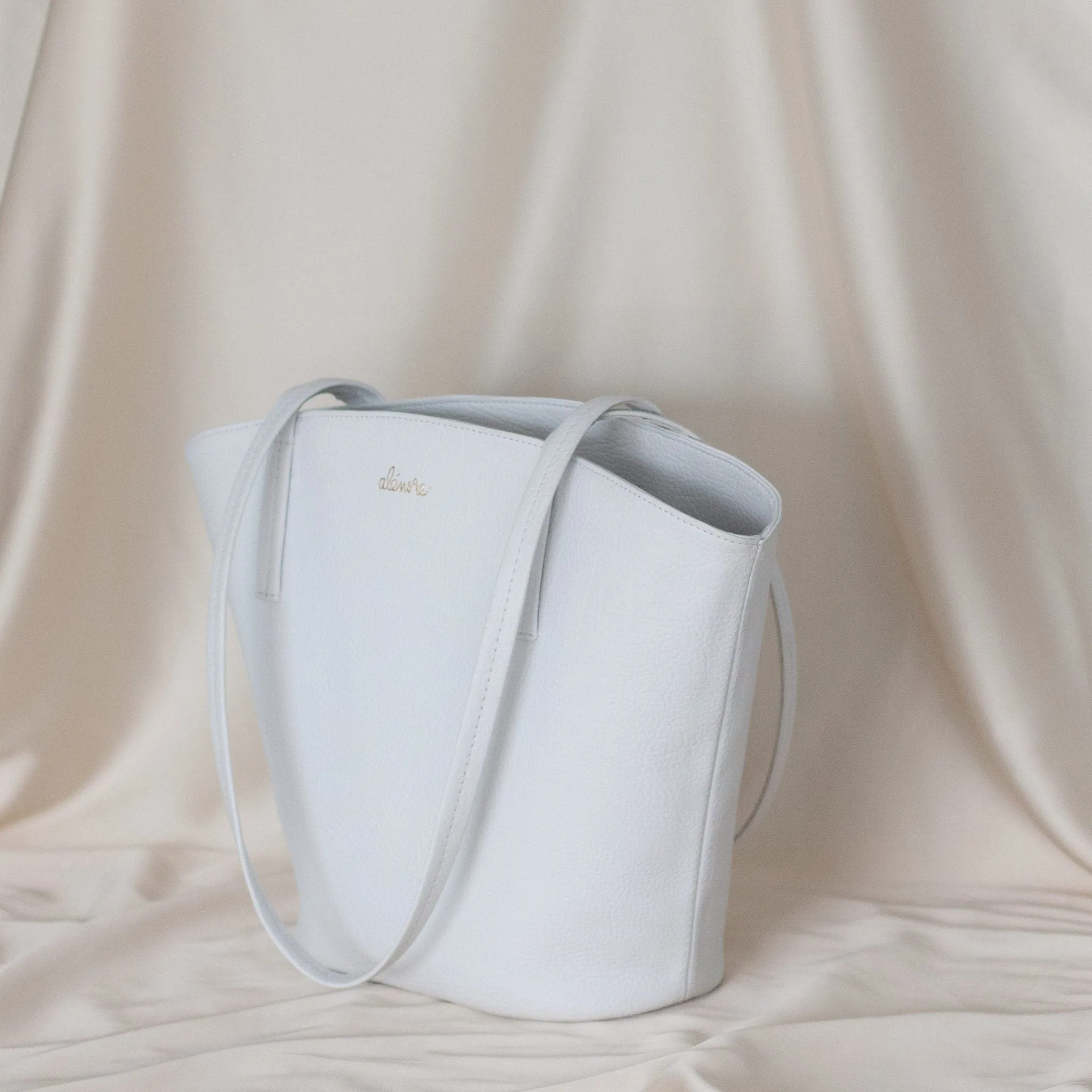 Mimosa Mini Vegan Apple Leather Tote Bag | White