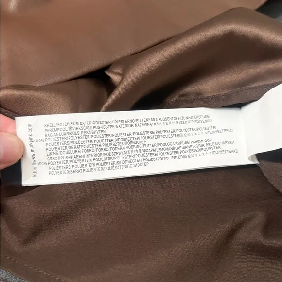 Minkpink Chocolate faux leather Mini Skirt