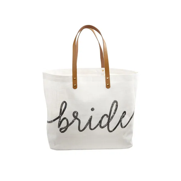 Mud Pie Silver Sequin Bride Tote