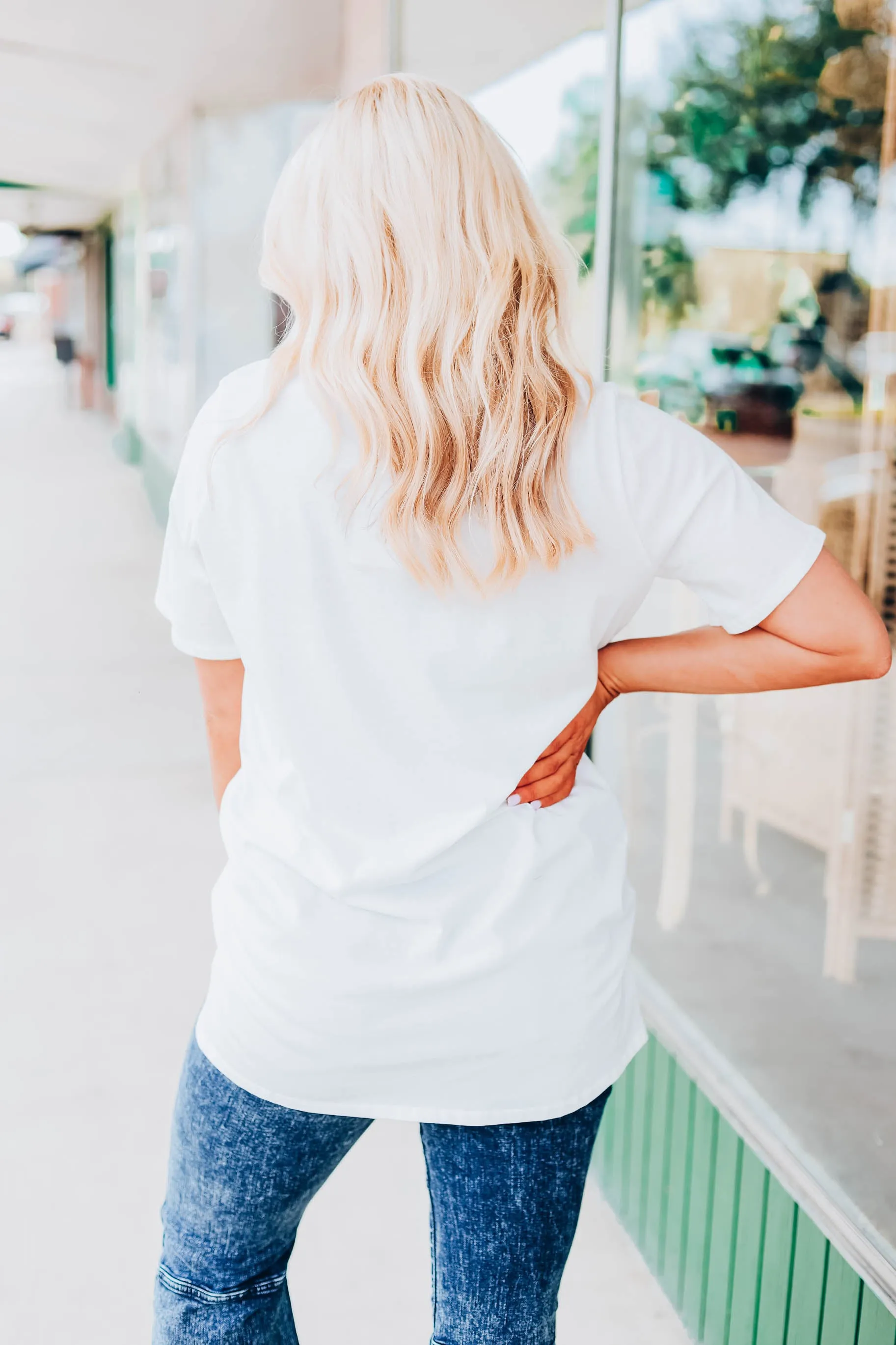 Multi Color Feelin' Good Graphic Tee - White