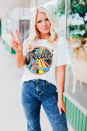 Multi Color Feelin' Good Graphic Tee - White