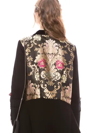 Multicolor Black Brocade Coat