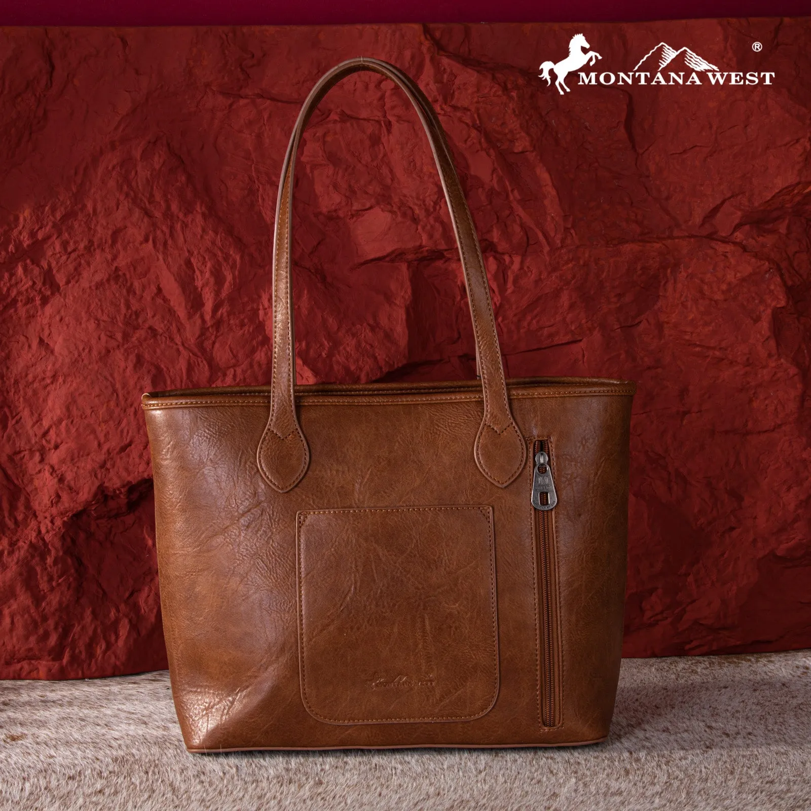 MW1245G-8317  Montana West Embroidered Collection Concealed Carry Tote